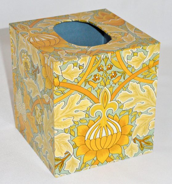 Tissue Box Cover with William Morris design decorative paper