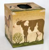 Tissue Box Cover with Farm Animals Paper