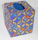 Tissue Box Cover with Colorful Geometric Circles Paper