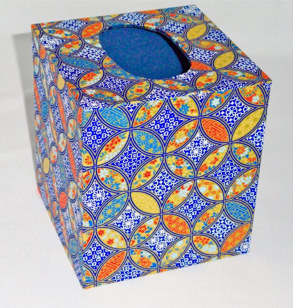 Tissue Box Cover with Colorful Geometric Circles Japanese paper