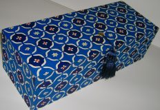 Oblong Box with Katazome Blue Fruit Paper