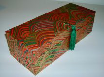 Oblong Box with Yuzen Striped Hills paper