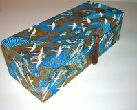 Oblong Box with White Cranes Flying on Blue Rivers paper