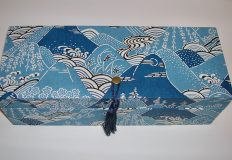 Oblong Box with Katazome Blue Mountains & Waves paper