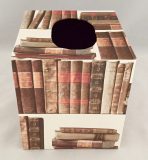 Tissue Box Cover with Old Books Paper