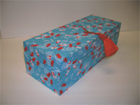 Oblong Box with Yuzen Blue Koi paper