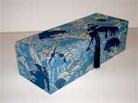 Oblong Box with Katazome Blue Mountains & Waves paper