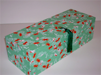 Oblong Box with Yuzen Green Koi paper
