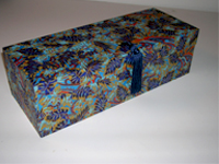 Oblong Box with Katazome Blue Leaves paper