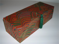 Oblong Box with Yuzen Striped Hills paper