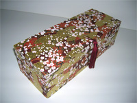 Oblong Box with Plum Blossom & Golden Cloud paper