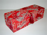 Oblong Box with Katazome Red Mountains & Waves paper