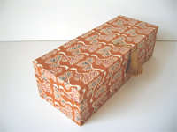 Oblong Box with Katazome Sienna Trees paper
