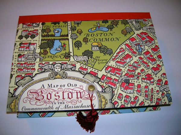 Rectangular Box with Boston Map Paper