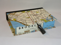 Rectangular Box with Brooklyn 1946 Map Paper