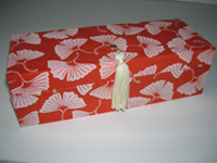 Oblong Box with Nepalese Orange Gingko Leaf paper