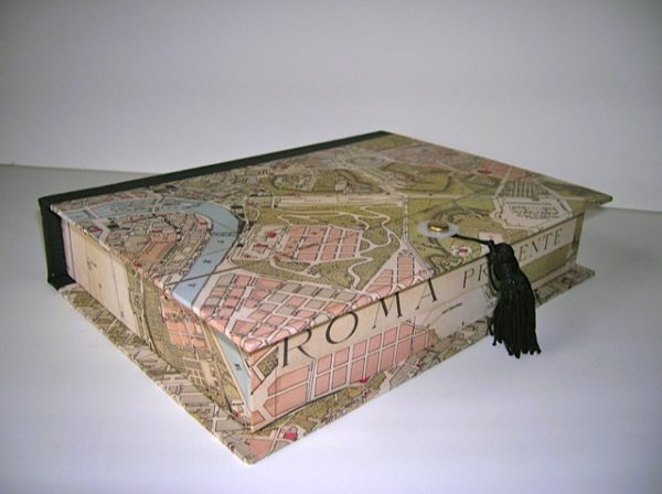 Rectangular Box with Rome Map Paper