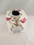 Tissue Box Cover with Chinese Vases and Flowers Paper
