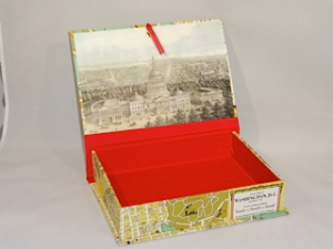 Rectangular Box with Washington, DC Map Paper wiht Lid Open