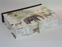 Rectangular Box with African Animals Paper