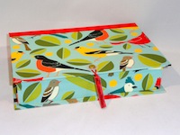 Rectangular Box with Birds & Leaves paper
