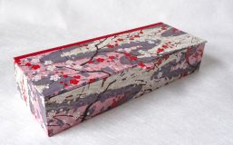 Flat Oblong Box with Japanese Cherry Blossom paper