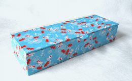 Flat Oblong Box with Blue Koi paper