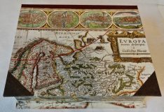 Large Rectangular Box with Willem Blaue’s Map of Europa 1643 antique map