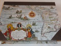 Large Rectangular Box with Willem Blaue’s Nova Totius Terrarum Orbis Geographica antique map of 1616