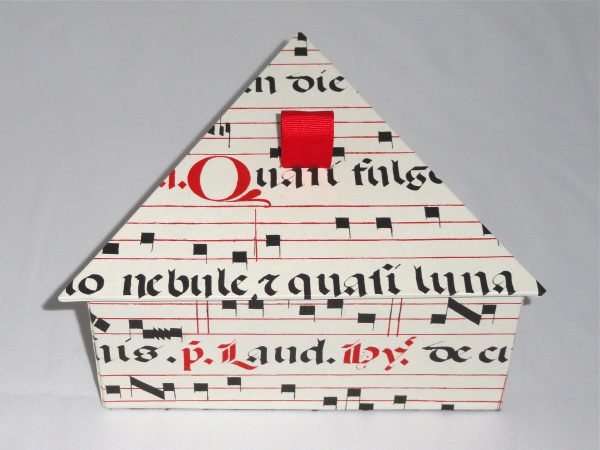 Triangular Box with Medieval Musical Manuscript paper