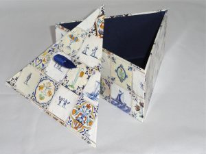 Triangular Box with Delft Tiles paper
