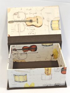 Square Box with Musical Instruments paper