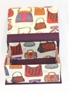 Square Box with Colorful Women's Handbags paper