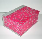 Square Box with Silver Vines Paper