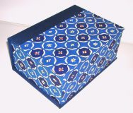 Square Box with Katazome Blue Fruit Paper