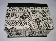 Square Black Flowers Indian Paper Box