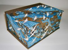 Square Box with White Cranes Flying Over Blue Rivers paper