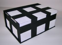 Square Box with White Squares on Black paper