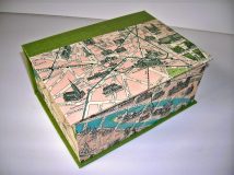 Square Box with Paris Monuments Map paper