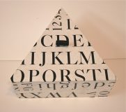 Triangular Box with Alphabet and Numbers paper