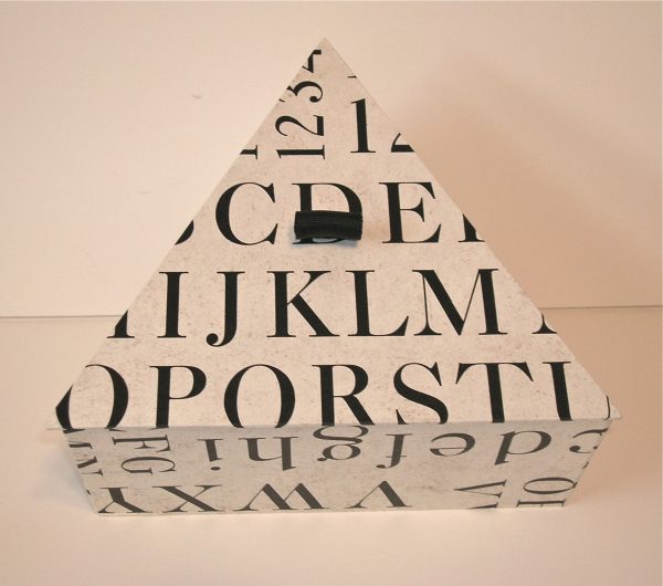 Triangular Box with Alphabet & Numbers paper