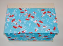 Square Box with Yuzen Blue Koi paper