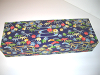 Flat Oblong Box with Bridges & Flowers paper