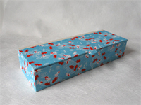 Flat Oblong Box with Blue Koi paper