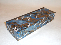 Flat Oblong Box with White Cranes Flying Over Blue Rivers paper