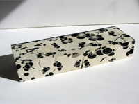 Flat Oblong Box with Large Black Flowers paper