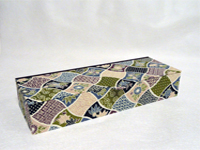 Flat Oblong Box with Purple and Green Garden Rows paper