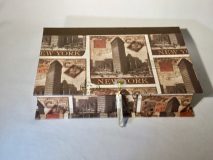 Rectangular Box with New York City Vintage Postcard paper