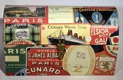Travel Trunk with Vintage Travel Ads Paper
