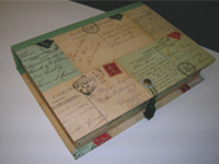 Rectangular Box with Paris Postcards Paper